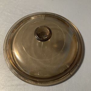 PYREX Vision Corning V1.5C Glass Amber Brown Lid